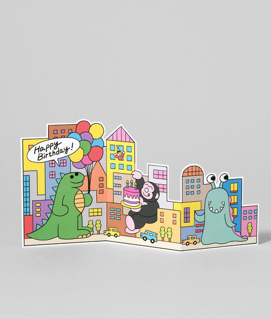 Mega Monsters Birthday Fold Out Card
