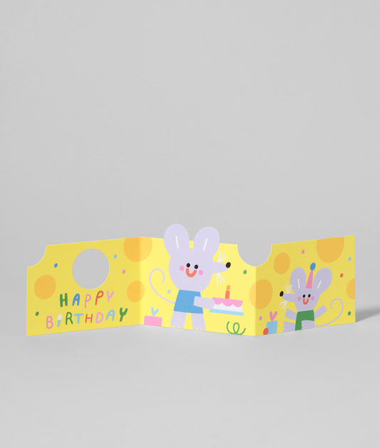 Mouse In Cheese Fold Out Card
