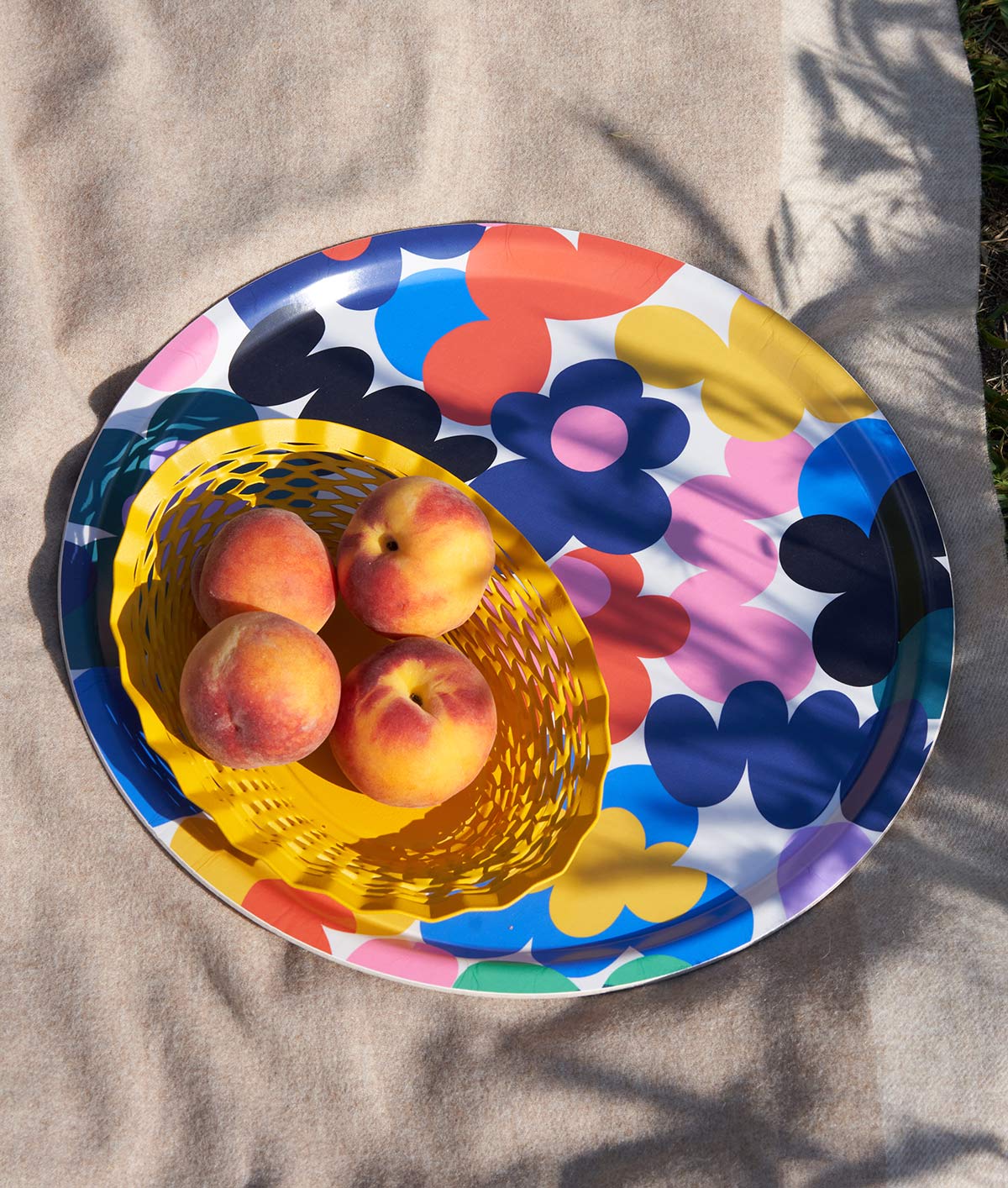 Floral Burst Round Art Tray