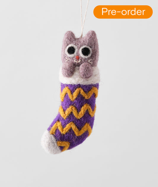 *PRE-ORDER* Viv, Cat In Purple Stocking