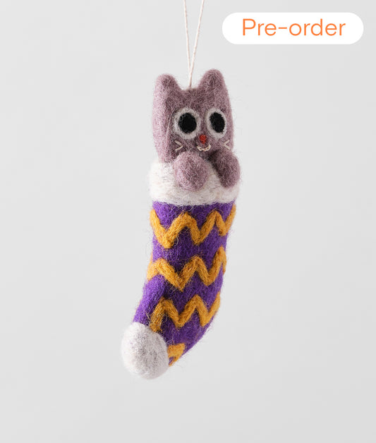 *PRE-ORDER* Viv, Cat In Purple Stocking