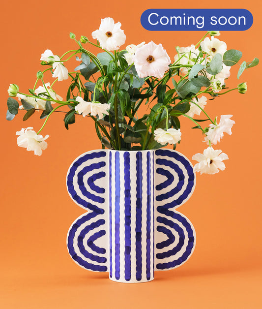 *COMING SOON* Large Butterfly Vase Blue