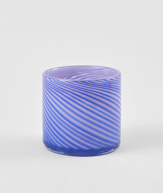 Medium Spiral Glass Planter Blue