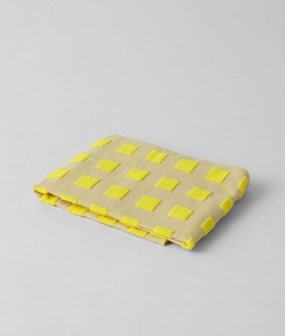 Squares Oat/Yellow Tea Towel