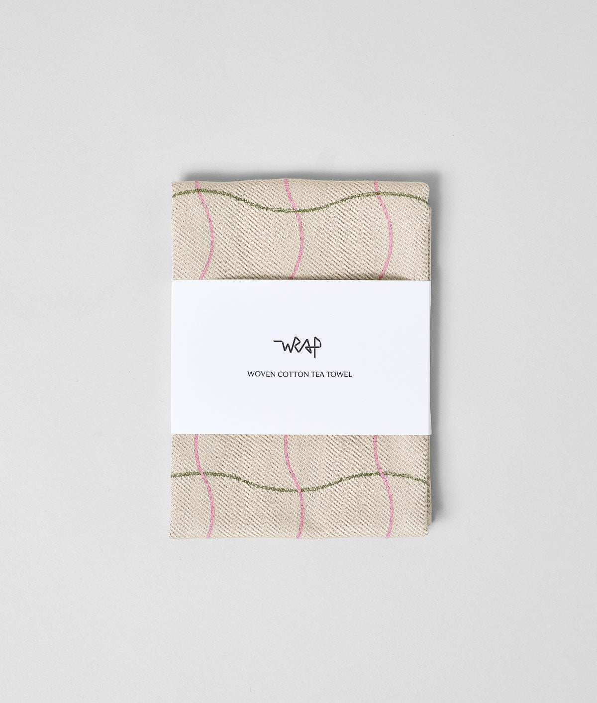 Wave Grid Natural Cotton Tea Towel