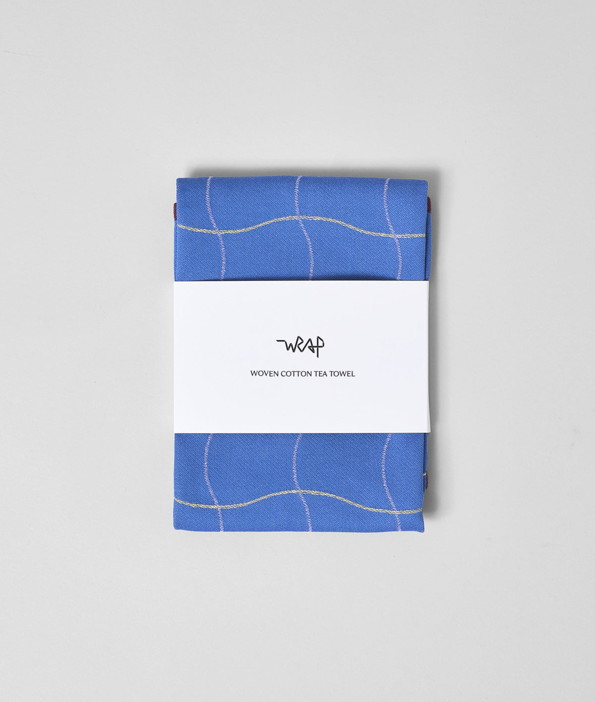 Wave Grid Blue Cotton Tea Towel