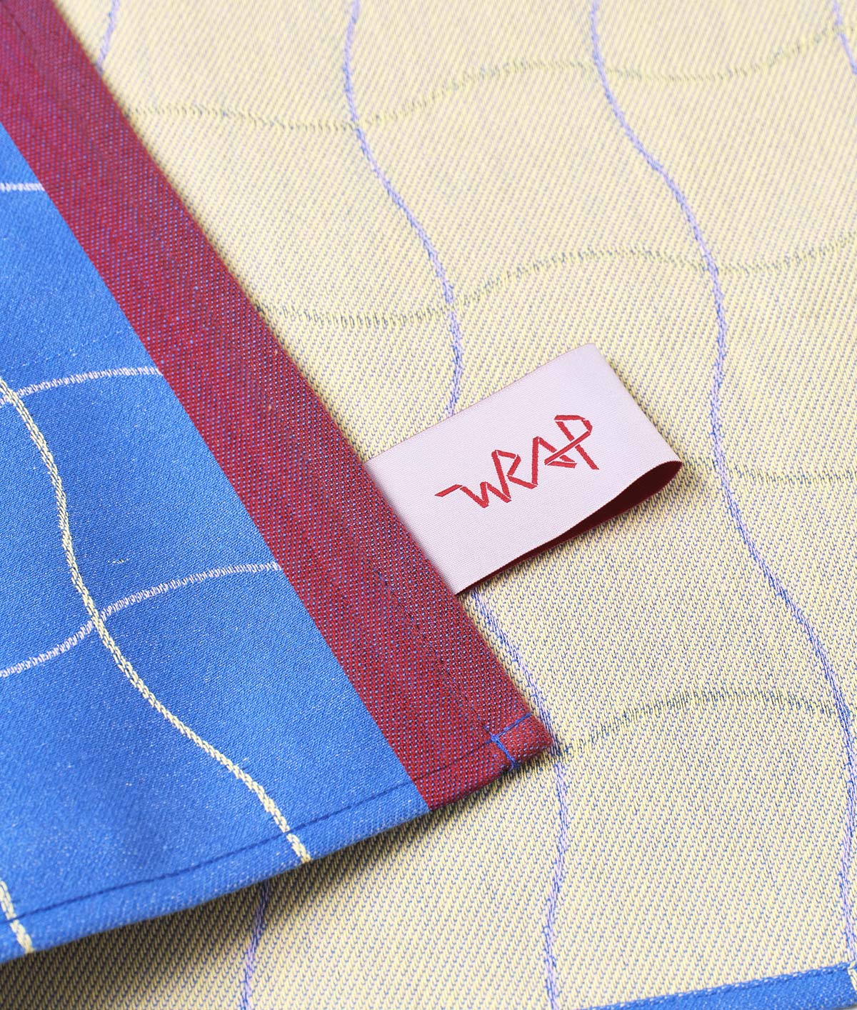 Wave Grid Blue Cotton Tea Towel