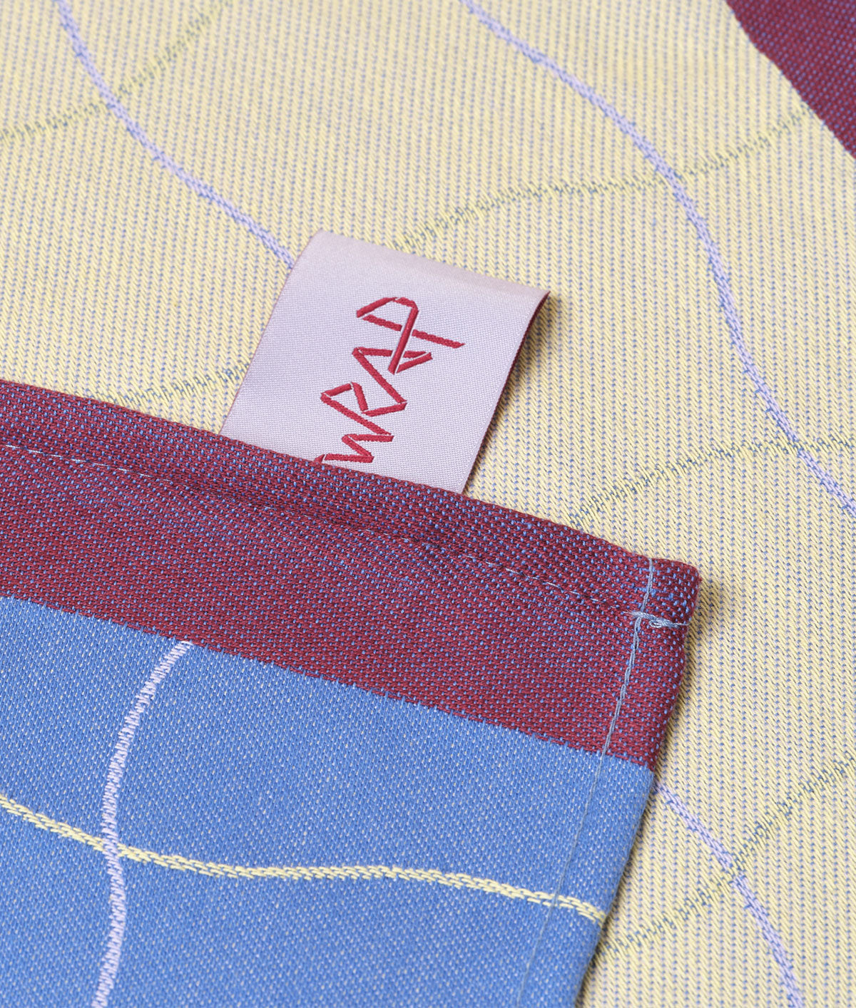 Wave Grid Blue Cotton Tea Towel