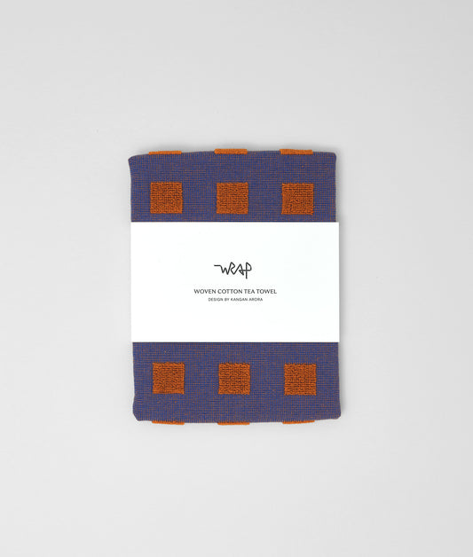 *COMING SOON* Squares Terry Tea Towel Burgundy/Blue