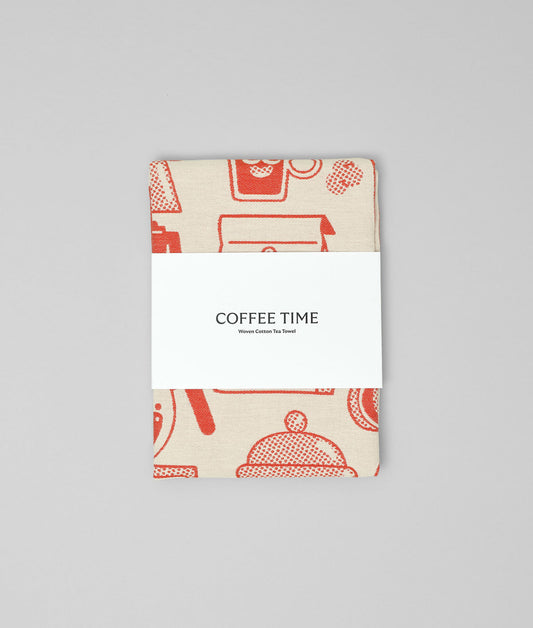 *COMING SOON* Coffee Time Tea Towel Red/Beige