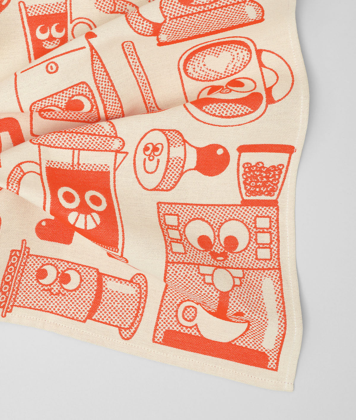 Coffee Time Tea Towel Red/Beige