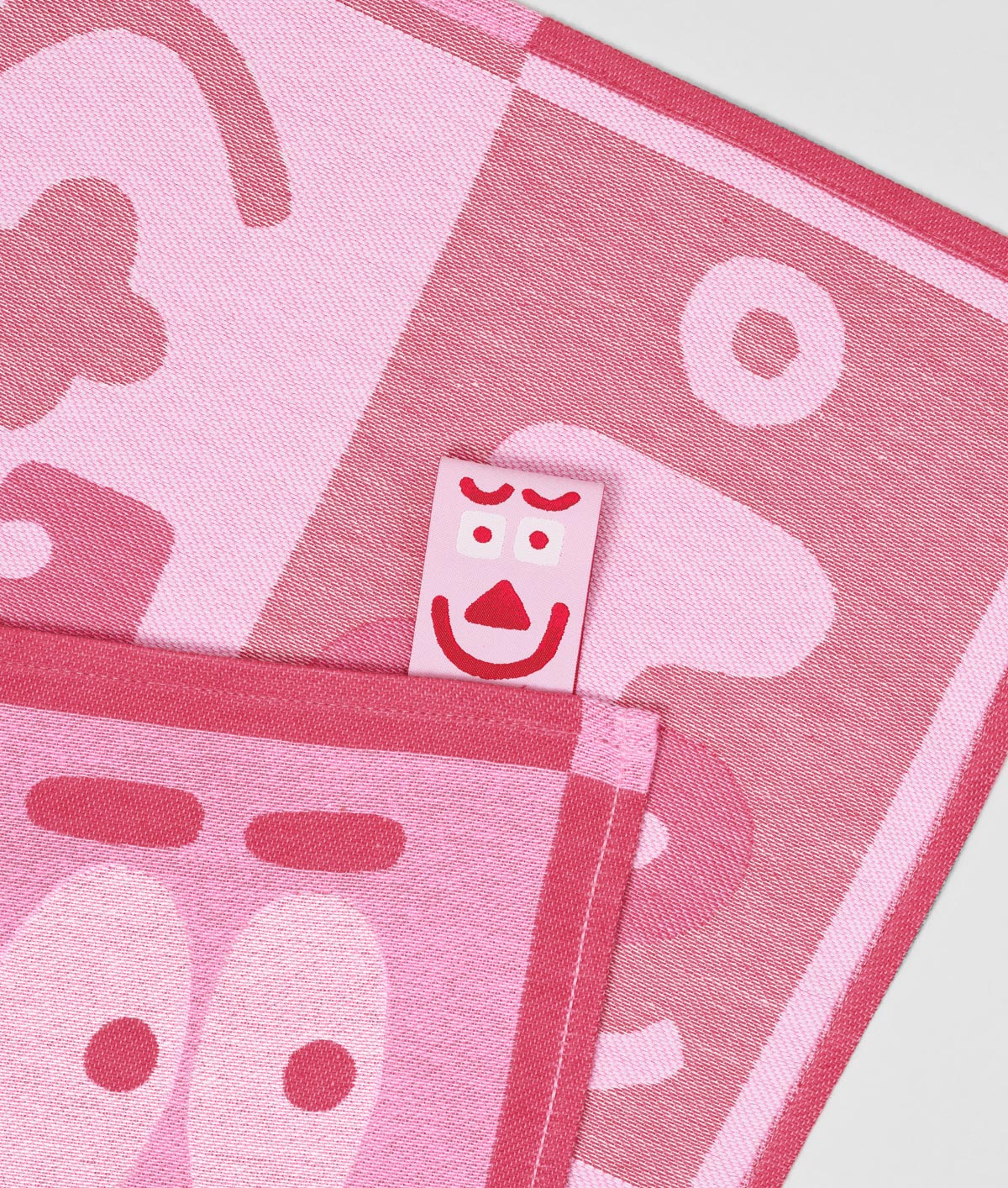 Faces Pink / Maroon Cotton Tea Towel