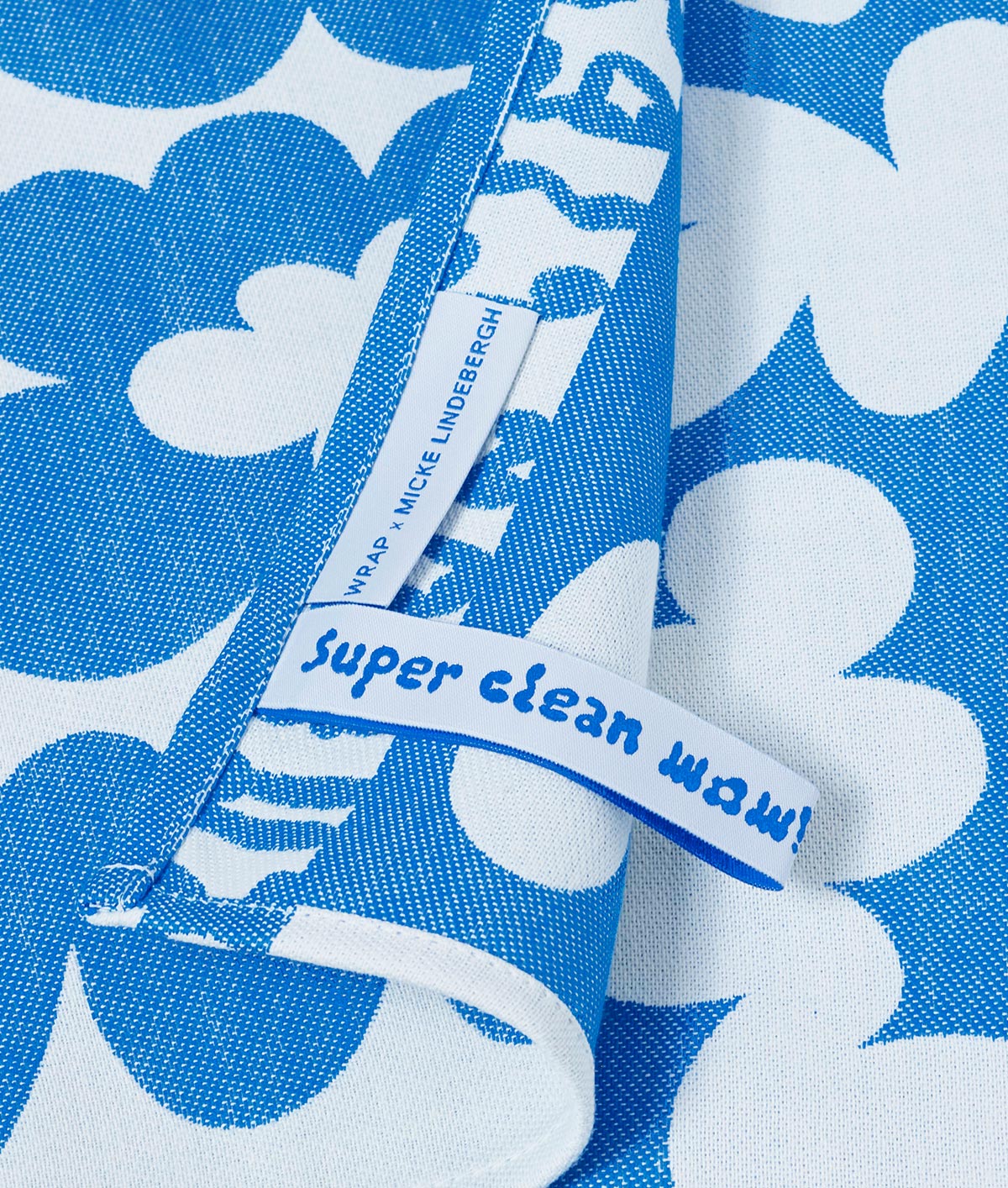 Super Clean Flowers Blue/Natural Cotton Tea Towel