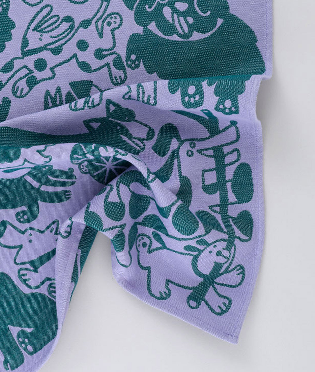 Dogs Day Out Lilac/Green Cotton Tea Towel *BACK SOON*