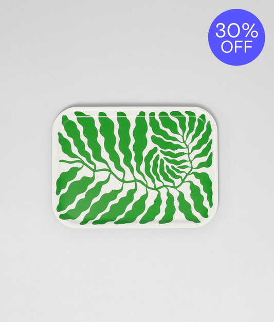 **30% OFF **  Leaves Spring Green Mini Rectangle Birch Serving Tray