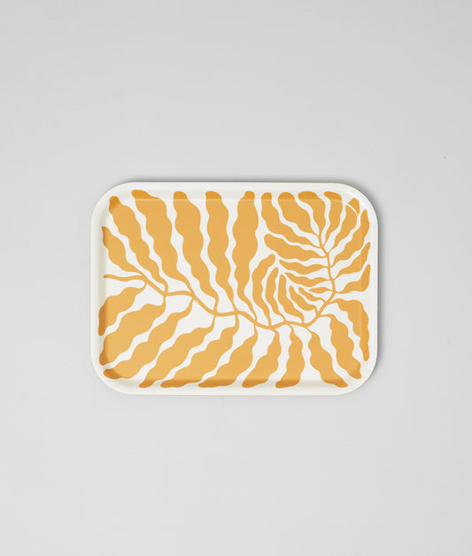 Leaves Yellow Mini Rectangle Birch Serving Tray
