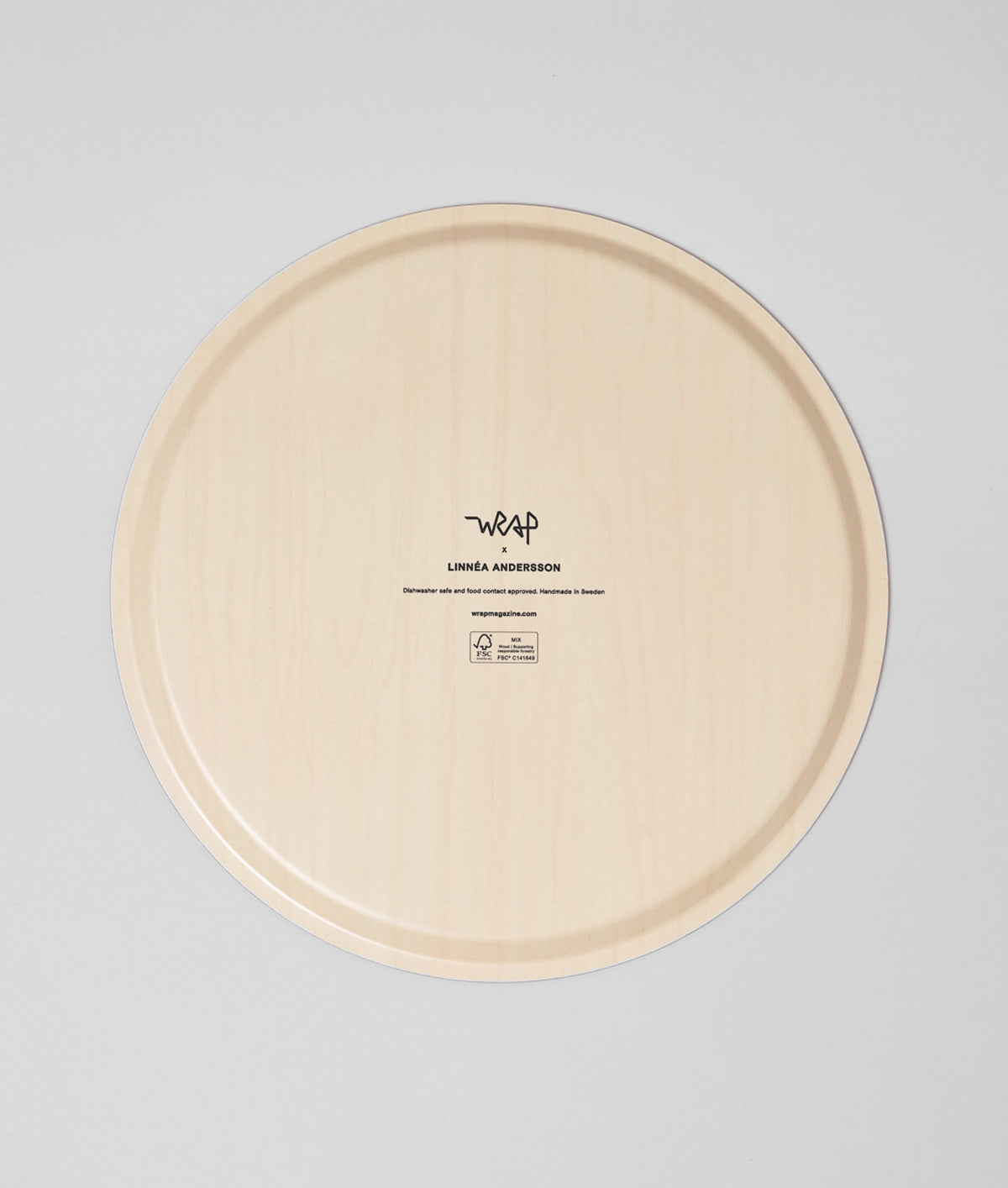 Leaves Red Round Birch Serving Tray