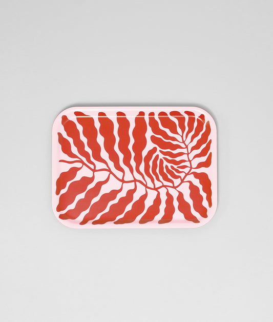 Leaves Red Mini Rectangle Birch Serving Tray