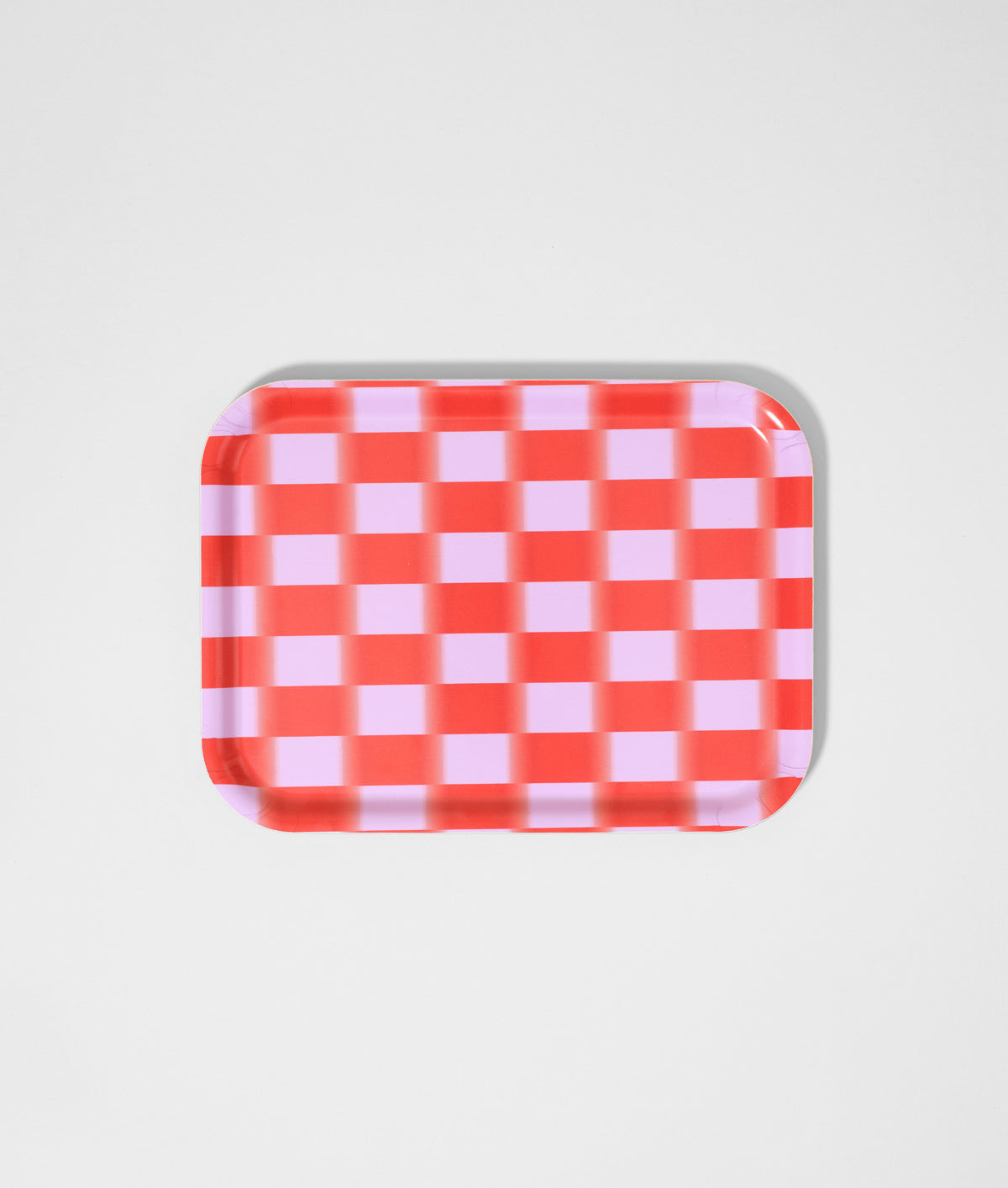 Red Blur Check Mini Birch Serving Tray