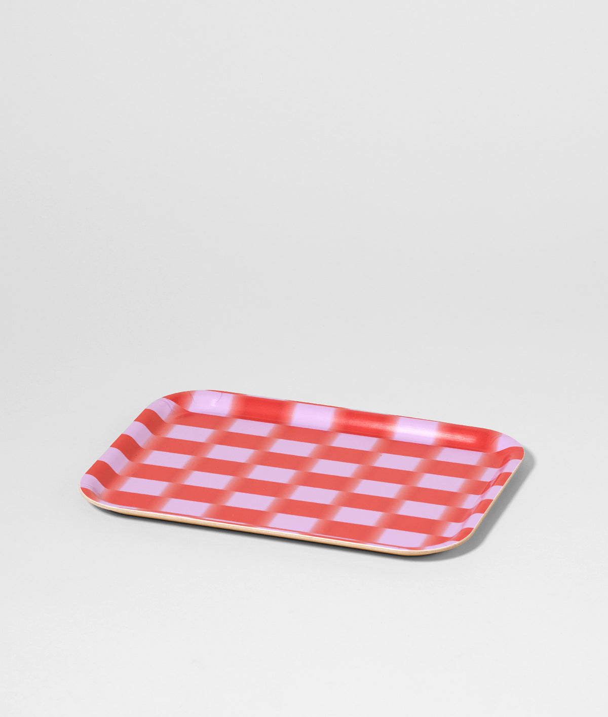 Red Blur Check Mini Birch Serving Tray
