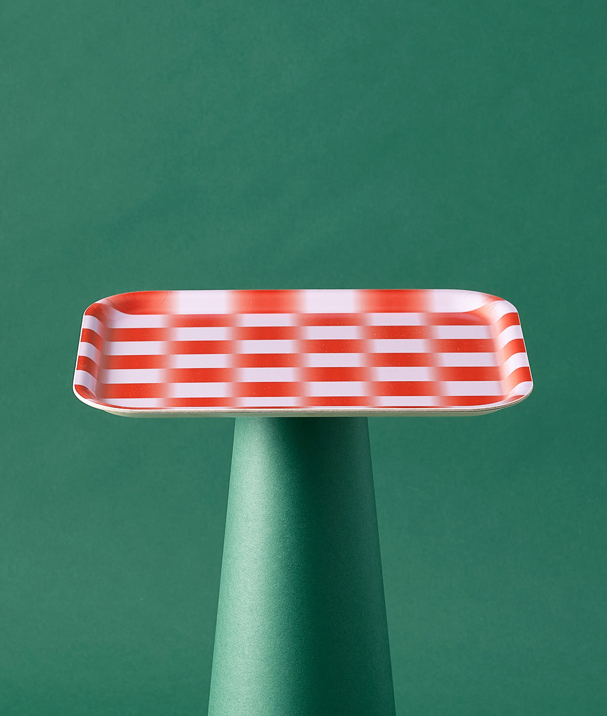 Red Gradient Check Mini Birch Serving Tray