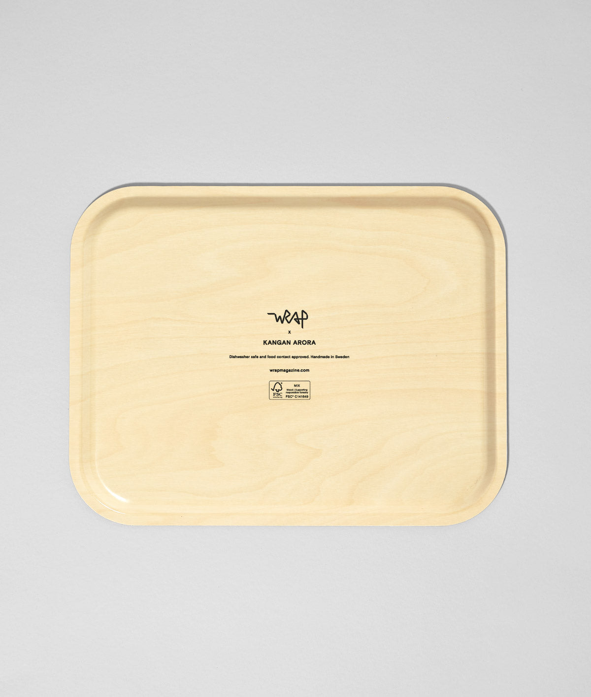 Yellow Blur Check Rectangle Birch Serving Tray