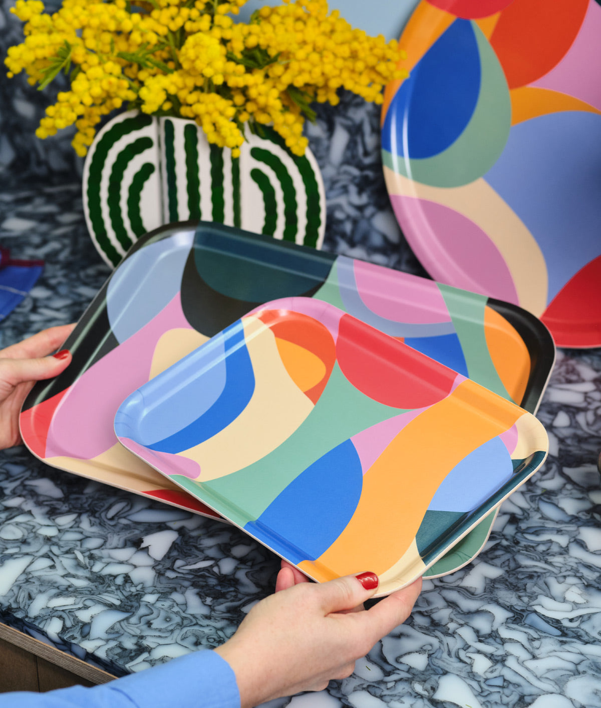 Abstract Mini Birch Serving Tray