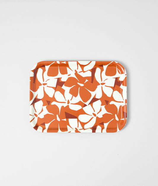 Rust Flowers Mini Birch Serving Tray