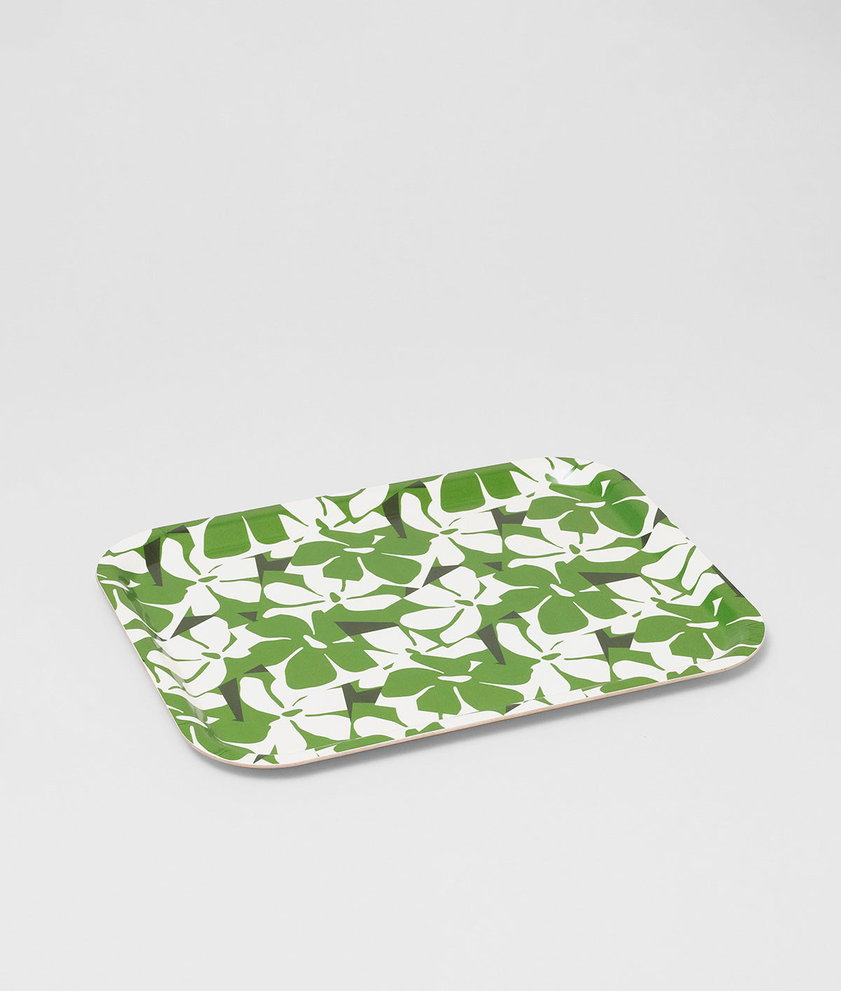 Green Flowers Rectangle  Birch Serving Tray