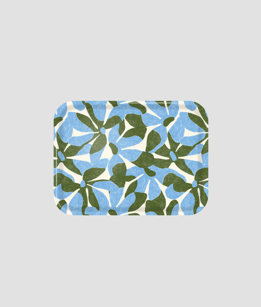 *COMING SOON* Blue Flowers / Natural Mini Birch Serving Tray
