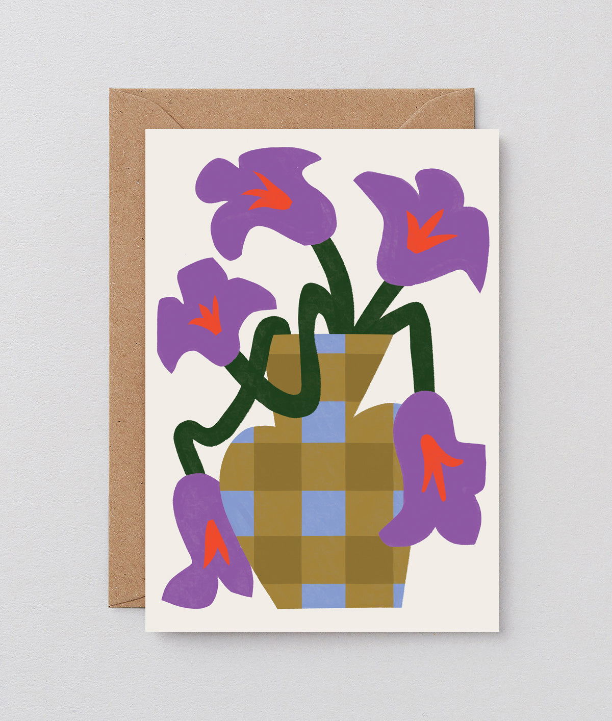 Lilies In Vase Embossed Greeting Card