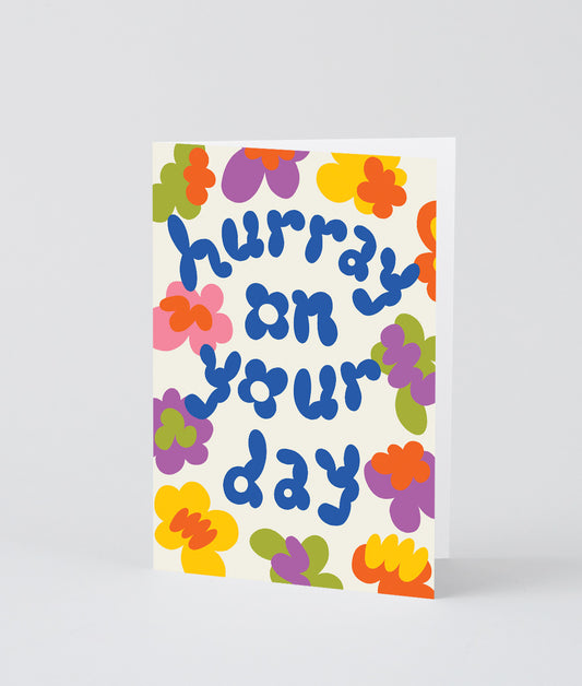 Hurray On Your Day Embossed Greetings Card