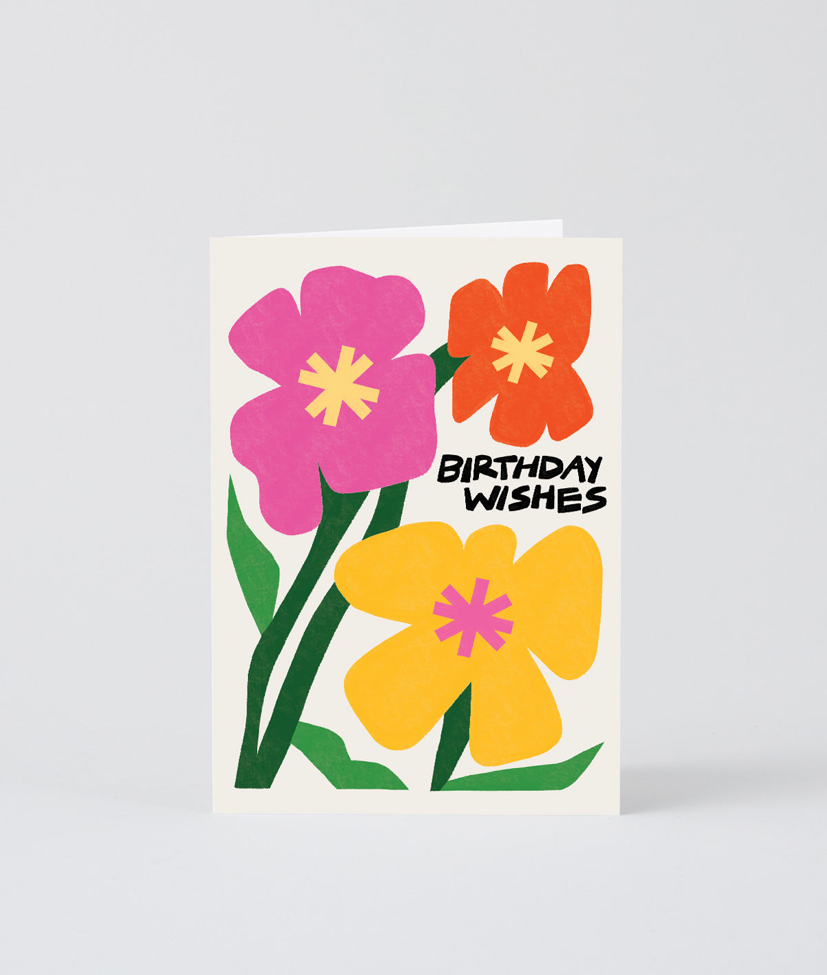 Birthday Wishes Flowers Embossed Greeting Card