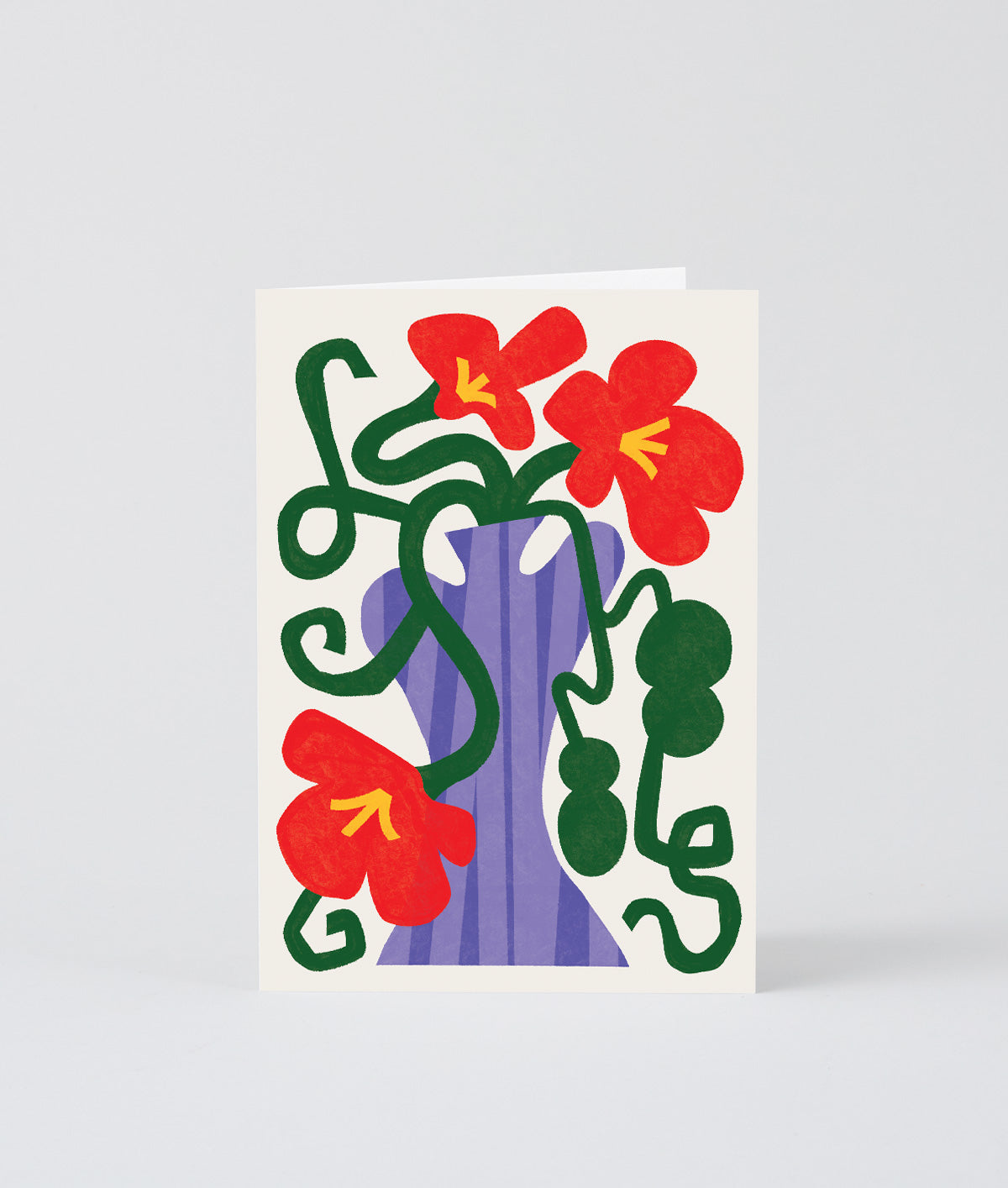 Floral Vase Embossed Greeting Card