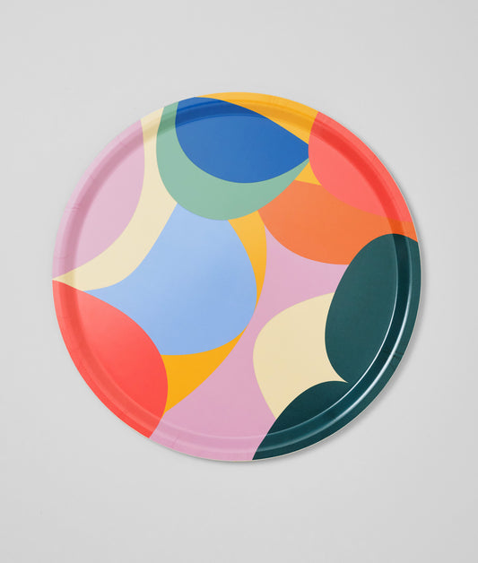 Abstract Round Birch Serving Tray