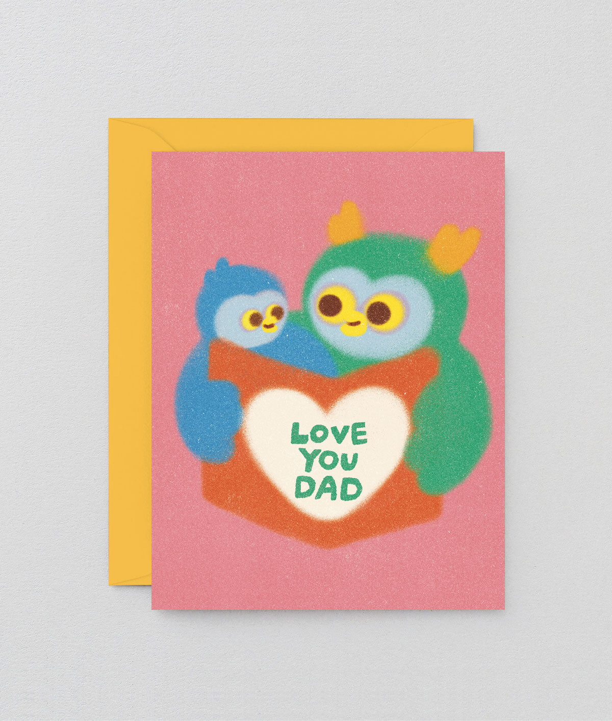 Love You Dad Owls Kids Greetings Card