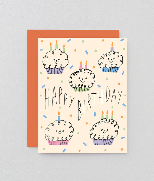 Happy Birthday Cupcakes Kids Greeting Card