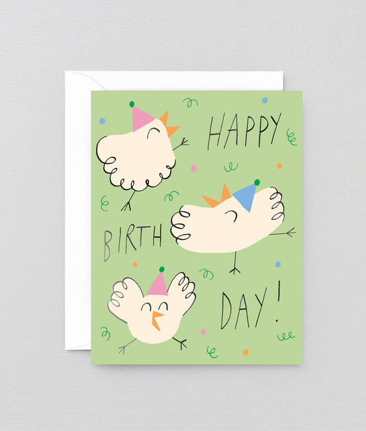 Happy Birthday Bird Party Kids Greeting Card