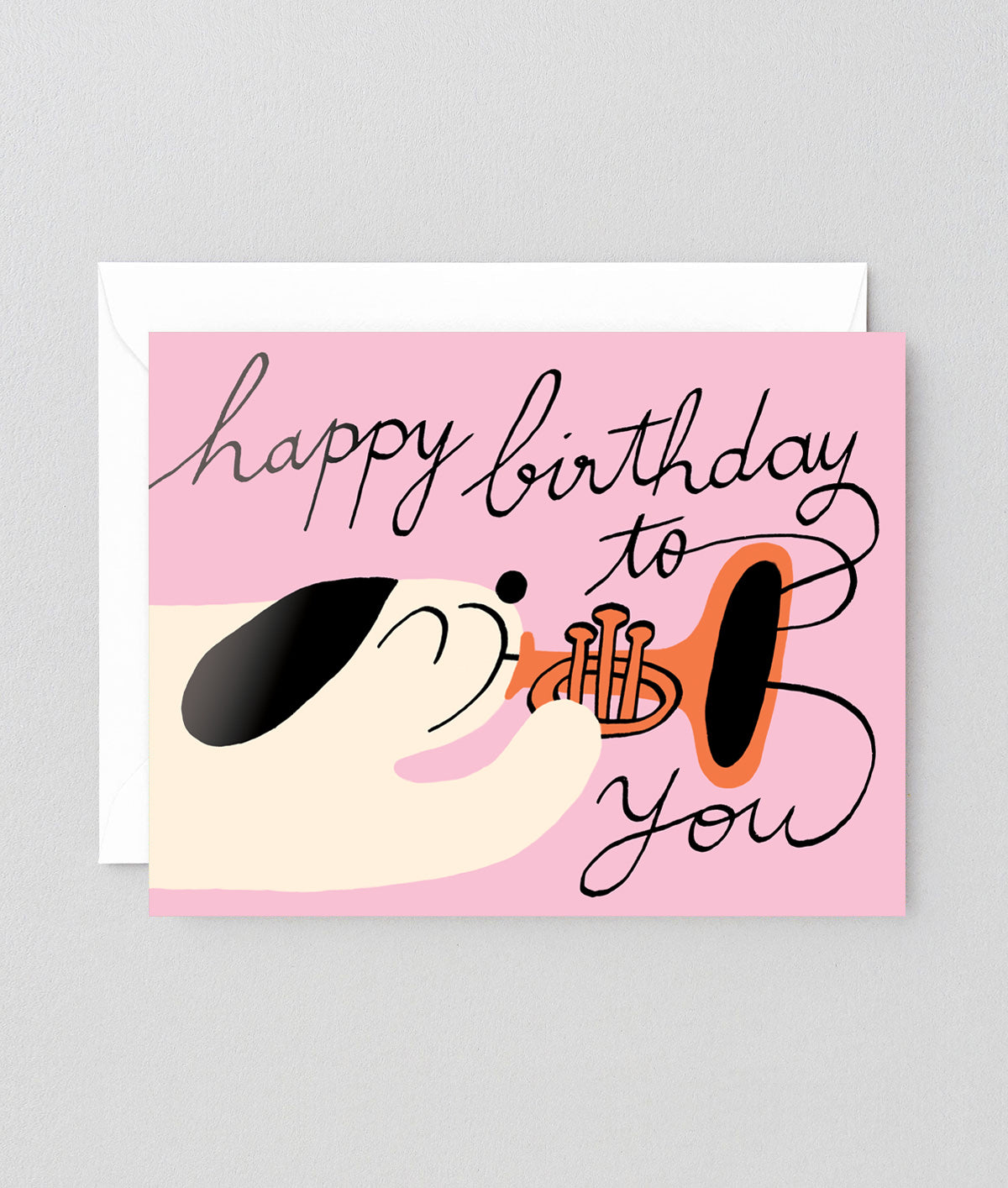 Happy Birthday To You Dog & Trumpet Kids Greeting Card