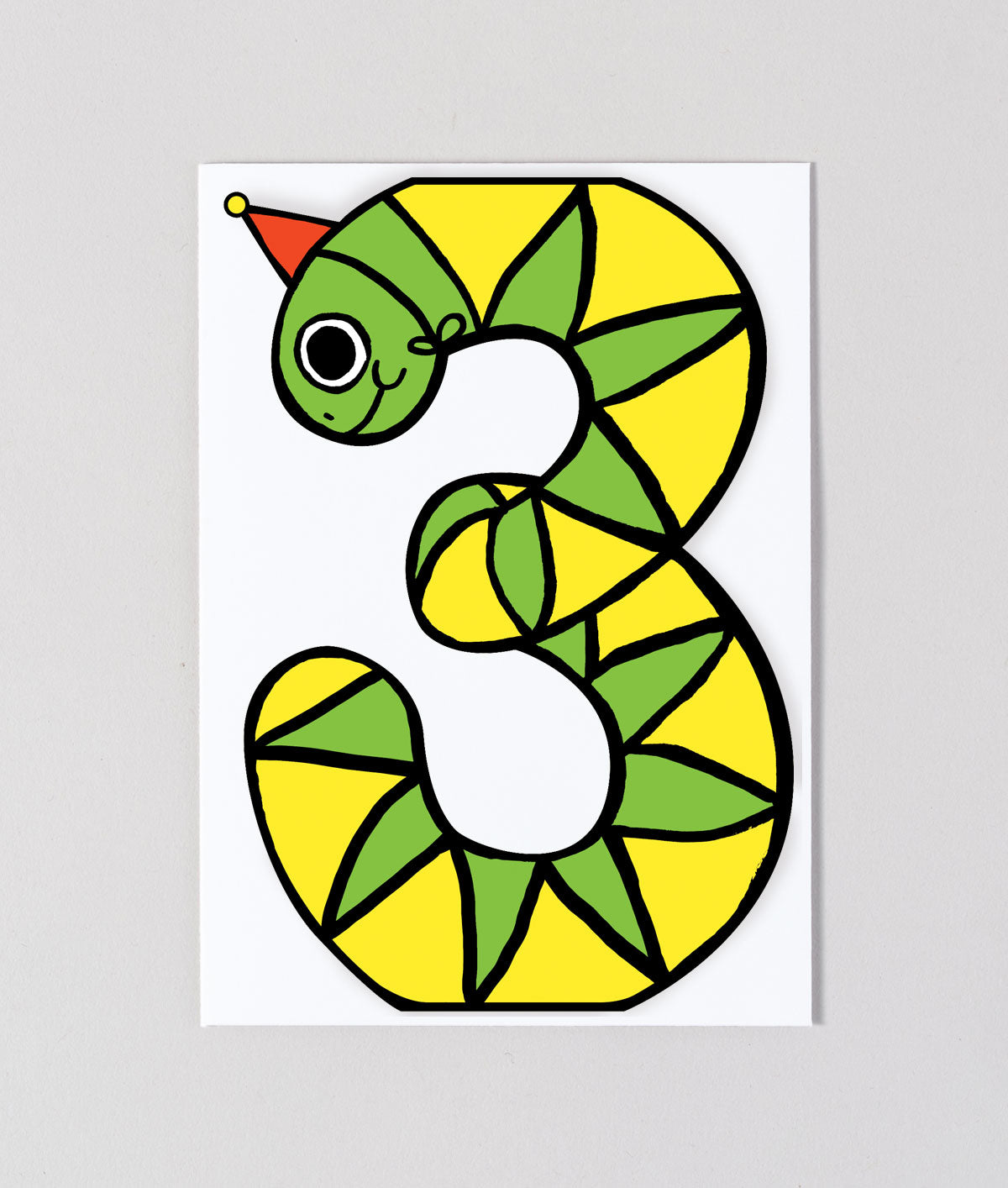 Snake 3rd Birthday Number Card