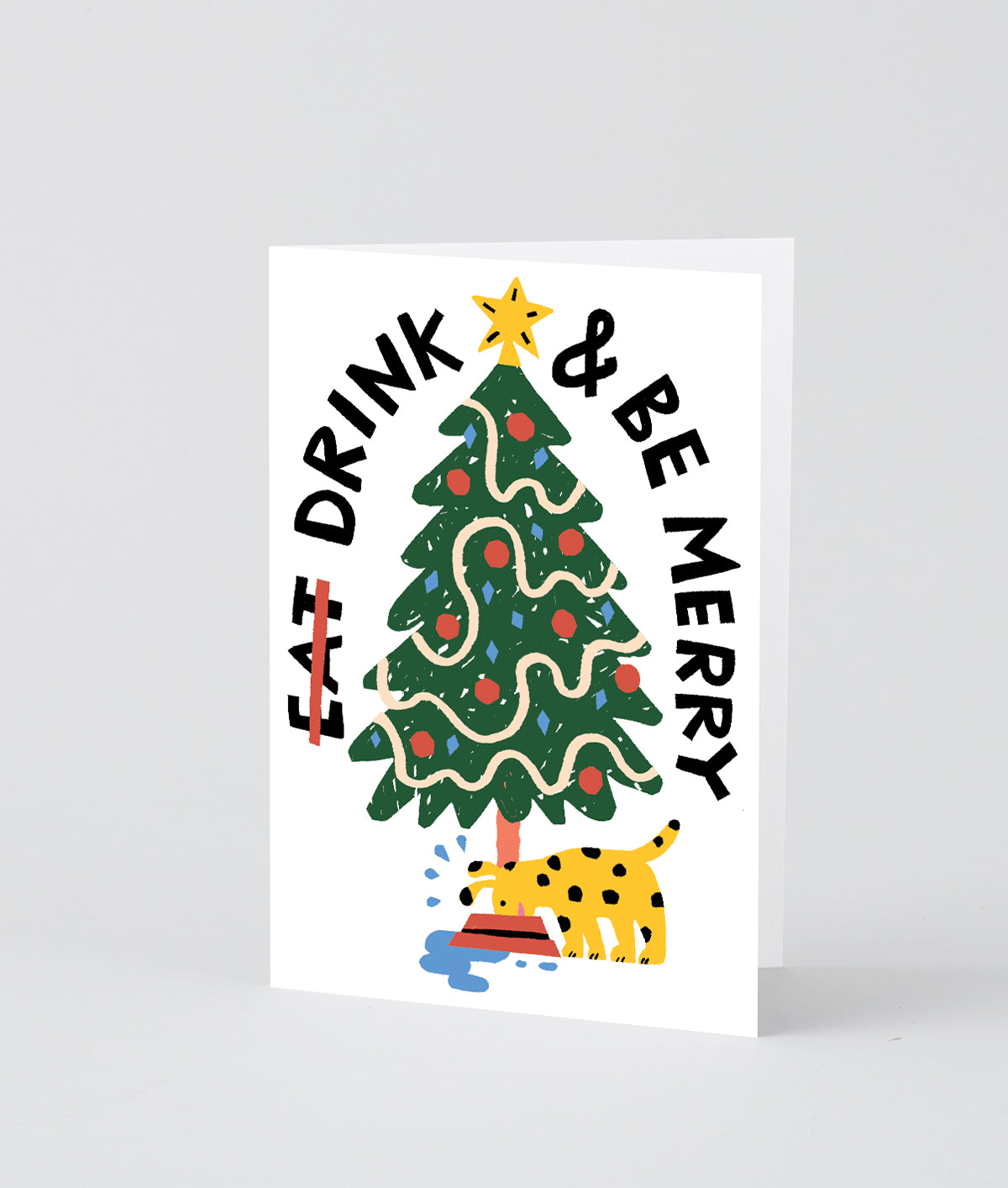 Drink and be Merry Embossed Christmas Card