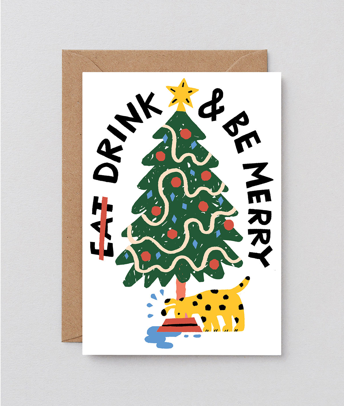 Drink and be Merry Embossed Christmas Card